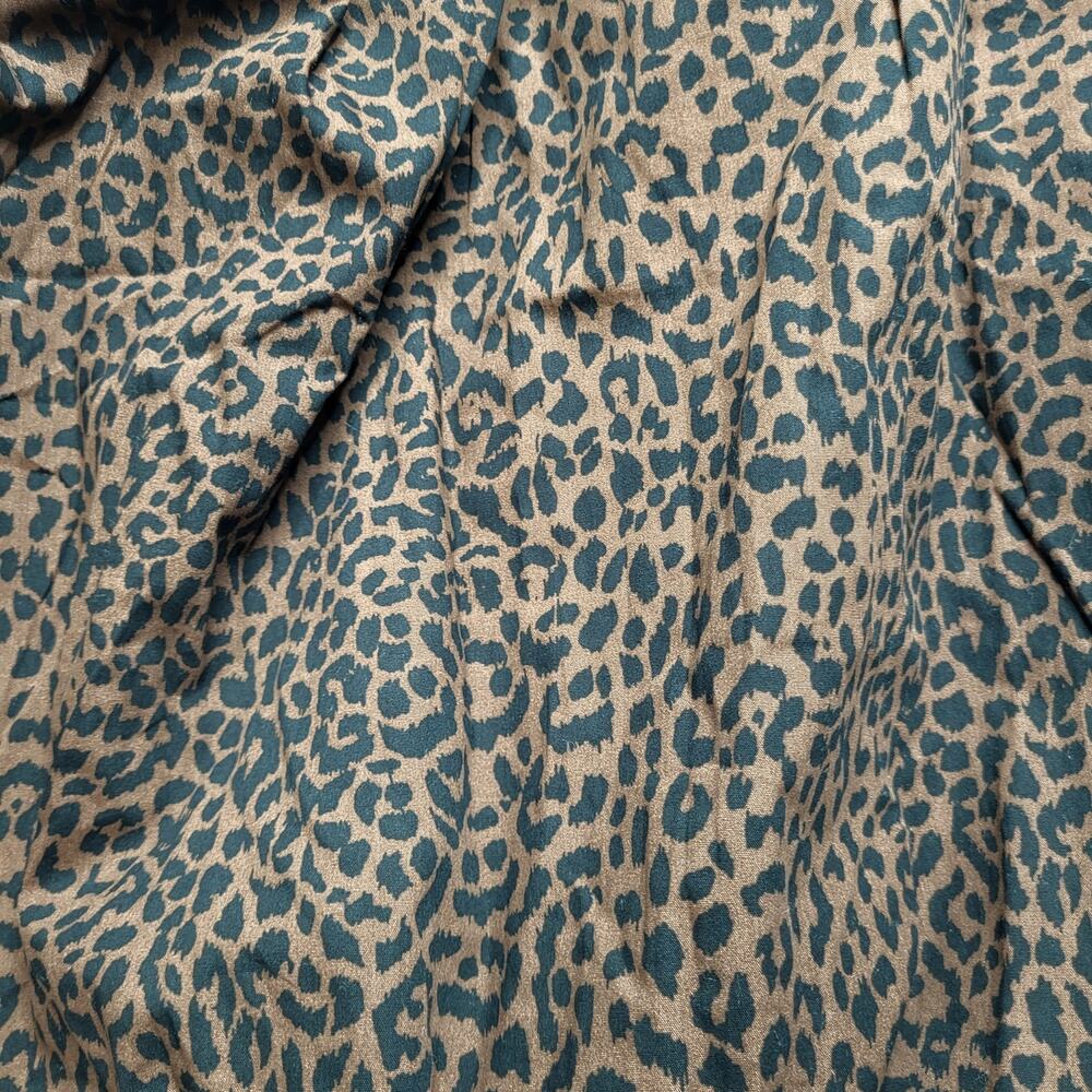J Crew Printed Mock Neck Knit Mixed Media Midi Dress Black Brown Leopard Medium - Picture 6 of 8